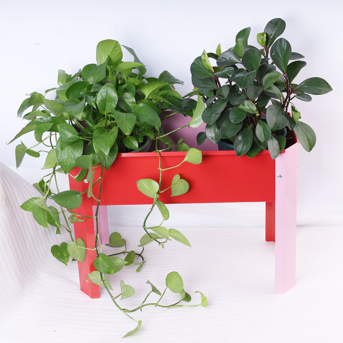 Mini Elevated Garden Bed, Metal Elevated Outdoor Flowerpot Box, Suitable For Backyard And Terrace, Large Flowerpot, Suitable For Vegetable And Flower Red Steel