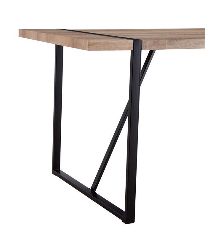 55"Rustic Industrial Rectangular Mdf Wood Colour Dining Table For 4 6 Person, With 1.5" Thick Engineered Wood Tabletop And Black Metal Legs, For Writing Deskkitchen Terrace Dining Living Room Wood Kitchen Mdf