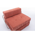 Folding Sofa Bed, Futon Sleeper Chair, Convertible Chair Floor Couch & Sleeping Mattress For Living Room, Guest Room, Home Office, Apartment, Small Space, Bed, Removable Back Cushion, Orange, 1 Seat Orange Chenille Primary Living Space Pillow Back Soft