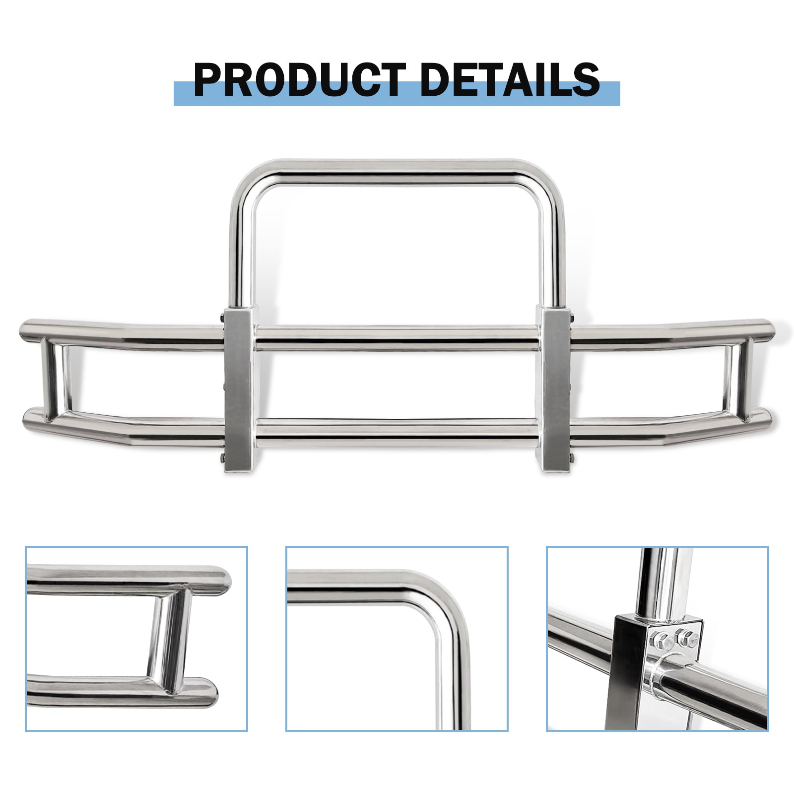 Deer Guard For Volvo Vn Vnl 2018 2022 With Brackets Stainless Steel Chrome Stainless Steel