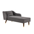 Modern Chaise Lounge Chair Velvet Upholstery Grey Grey Foam Velvet 1 Seat