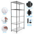 5 Tier Shelf Wire Shelving Unit 5T 1636 B Lkj, 72H Black Iron Plastic