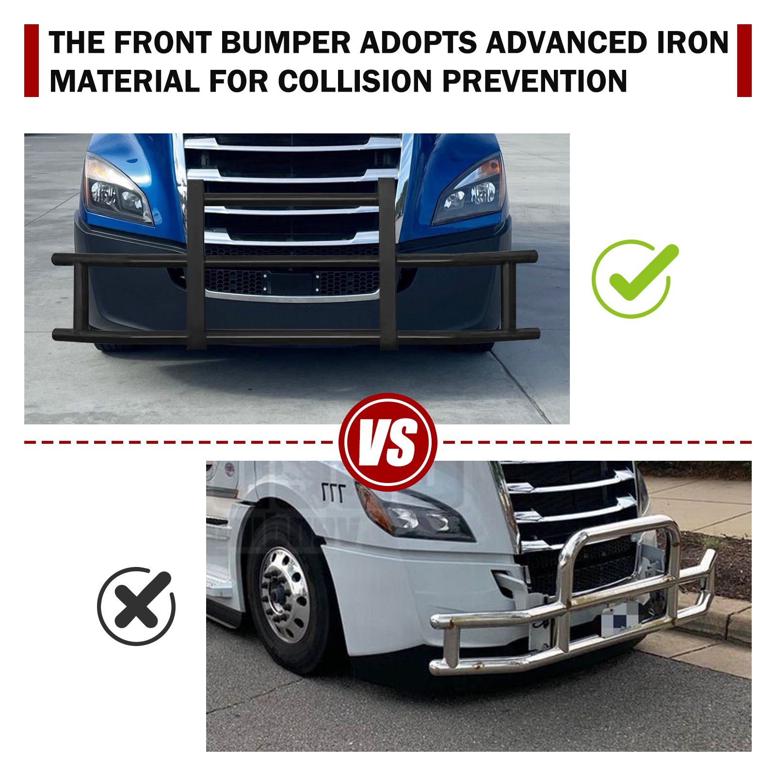 Front Bumper Deer Guard For Freightliner Cascadia 2018 2022 With Bracket Black Iron