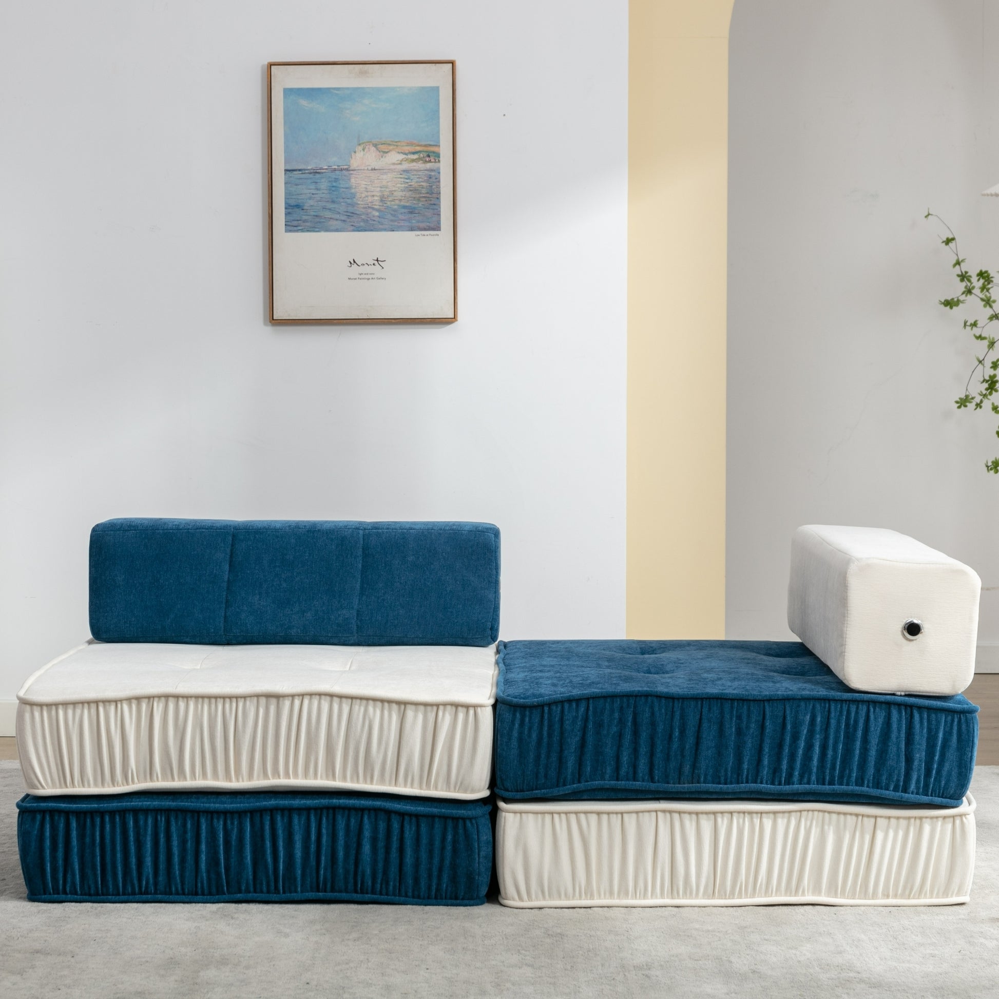 Folding Sofa Bed, Futon Sleeper Chair, Convertible Chair Floor Couch & Sleeping Mattress For Living Room, Guest Room, Home Office, Apartment, Small Space, Bed, Removable Back Cushion, Grey, 1 Seat Grey Chenille Primary Living Space Pillow Back Soft
