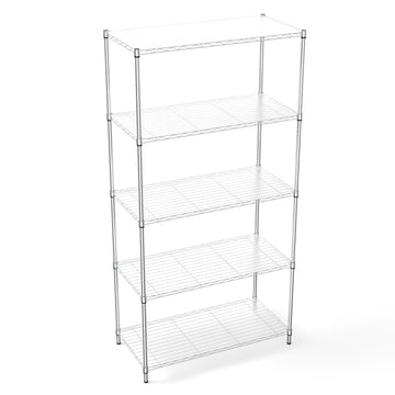 5 Tier Shelf Wire Shelving Unit 5T 1636 C Lkj, 72H Chrome Iron Plastic