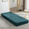 Folding Sofa Bed, Futon Sleeper Chair, Convertible Chair Floor Couch & Sleeping Mattress For Living Room, Guest Room, Home Office, Apartment, Small Space, Bed, Removable Back Cushion, Green, 1 Seat Green Chenille Primary Living Space Pillow Back Soft