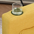 Recliner Chairs For Adults, Adjustable Recliner Sofa With Mobile Phone Holder & Cup Holder, Modern Reclining Chairs Fabric Push Back Recliner Chairs For Living Room, Bedroom, Yellow Yellow Foam Polyester