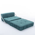 Folding Sofa Bed, Futon Sleeper Chair, Convertible Chair Floor Couch & Sleeping Mattress For Living Room, Guest Room, Home Office, Apartment, Small Space, Bed, Removable Back Cushion, Green, 1 Seat Green Chenille Primary Living Space Pillow Back Soft