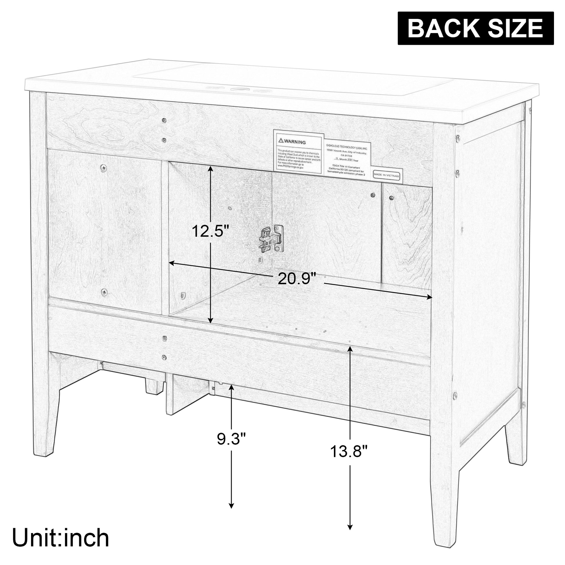 Video 36" Bathroom Vanity With Ceramic Basin, Bathroom Storage Cabinet With Two Doors And Drawers, Solid Frame, Metal Handles, Brown Old Sku: Jl000003Aad 1 Brown Solid Wood