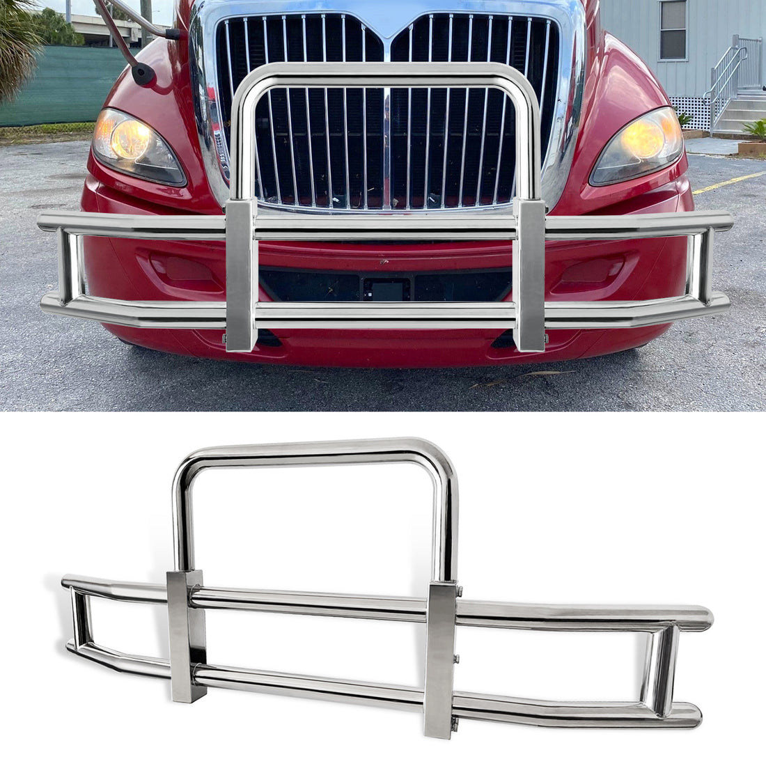 Deer Guard For International Prostar 2008 2016 With Brackets Stainless Steel Chrome Stainless Steel