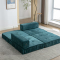 Folding Sofa Bed, Futon Sleeper Chair, Convertible Chair Floor Couch & Sleeping Mattress For Living Room, Guest Room, Home Office, Apartment, Small Space, Bed, Removable Back Cushion, Green, 1 Seat Green Chenille Primary Living Space Pillow Back Soft