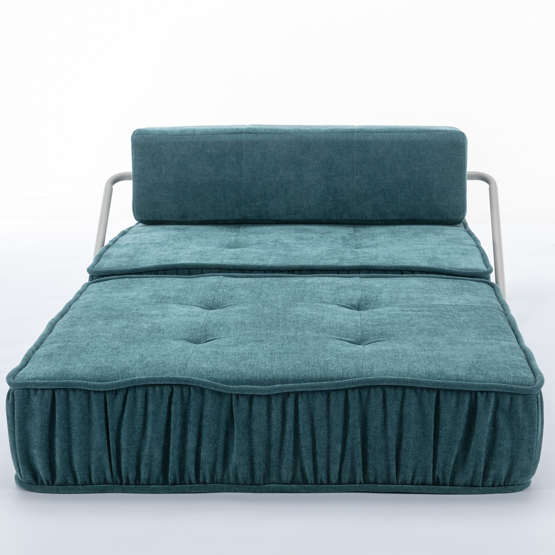 Folding Sofa Bed, Futon Sleeper Chair, Convertible Chair Floor Couch & Sleeping Mattress For Living Room, Guest Room, Home Office, Apartment, Small Space, Bed, Removable Back Cushion, Green, 1 Seat Green Chenille Primary Living Space Pillow Back Soft