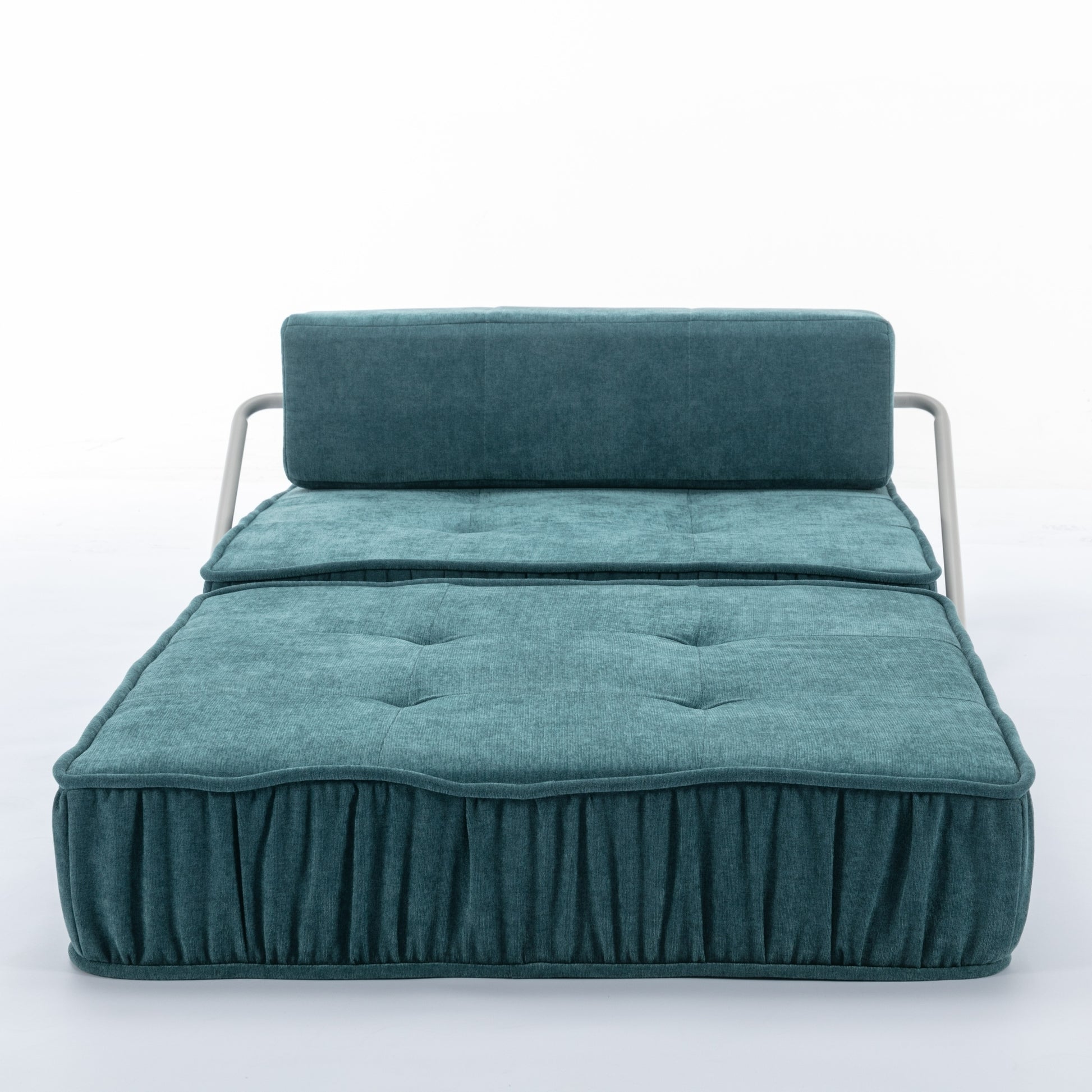 Folding Sofa Bed, Futon Sleeper Chair, Convertible Chair Floor Couch & Sleeping Mattress For Living Room, Guest Room, Home Office, Apartment, Small Space, Bed, Removable Back Cushion, Green, 1 Seat Green Chenille Primary Living Space Pillow Back Soft