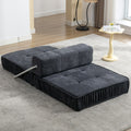 Folding Sofa Bed, Futon Sleeper Chair, Convertible Chair Floor Couch & Sleeping Mattress For Living Room, Guest Room, Home Office, Apartment, Small Space, Bed, Removable Back Cushion, Grey, 1 Seat Grey Chenille Primary Living Space Pillow Back Soft