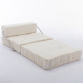 Folding Sofa Bed, Futon Sleeper Chair, Convertible Chair Floor Couch & Sleeping Mattress For Living Room, Guest Room, Home Office, Apartment, Small Space, Bed, Removable Back Cushion, White, 1 Seat White Chenille Primary Living Space Soft Pillow Back
