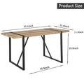 Mdf Wood Colour Dining Table And Modern Dining Chairs Set Of 4, Mid Century Wooden Kitchen Table Set, Metal Base & Legs, Dining Room Table And Linen Chairs Natural Grey Kitchen Mid Century Modern Mdf