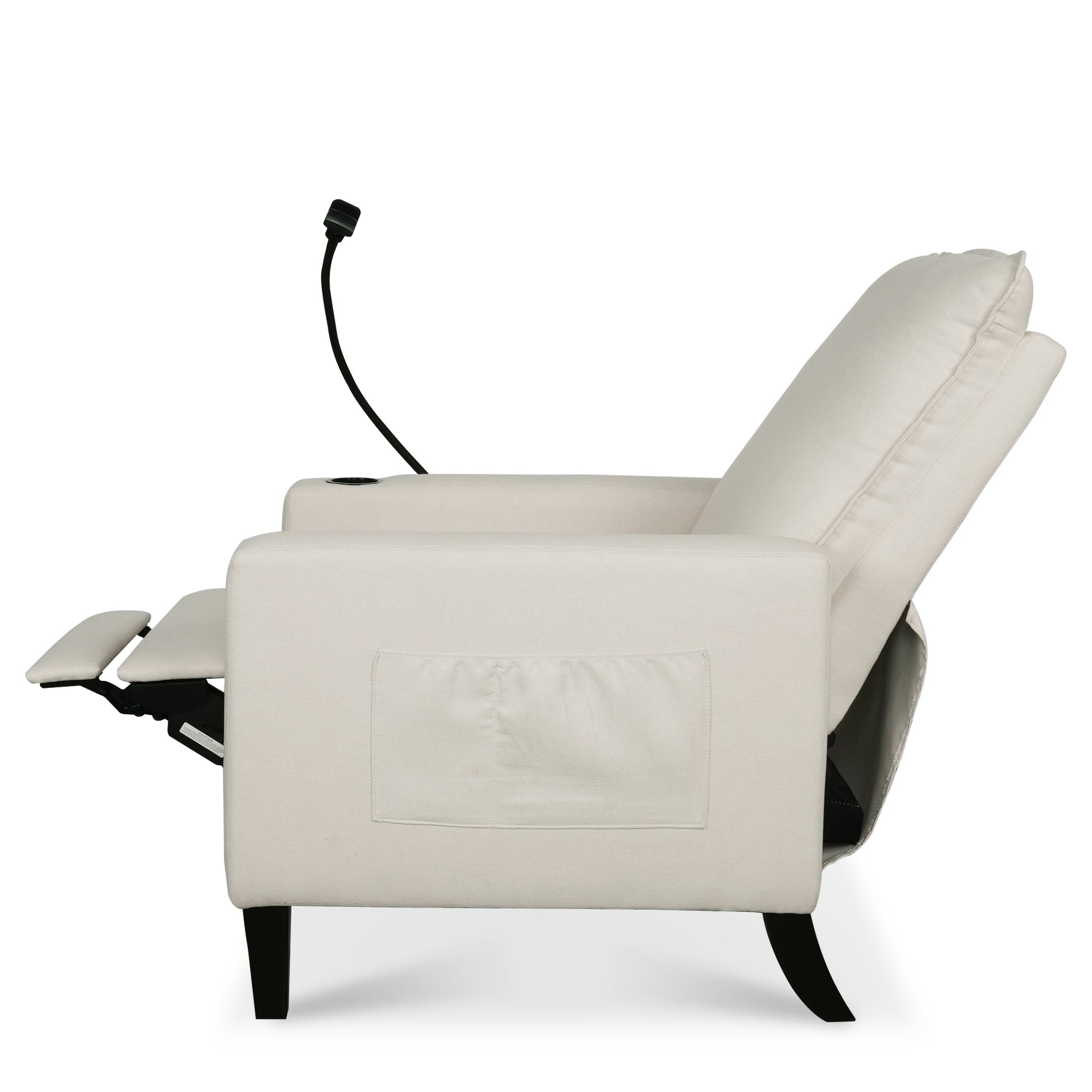 Recliner Chairs For Adults, Adjustable Recliner Sofa With Mobile Phone Holder & Cup Holder, Modern Reclining Chairs Fabric Push Back Recliner Chairs For Living Room, Bedroom, Beige Beige Foam Polyester