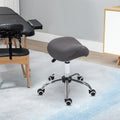 Ergonomic Rolling Saddle Stool Pu Leather Hydraulic Spa Stool Height Adjustable Swivel Drafting Medical Salon Chair, Grey Grey Faux Leather