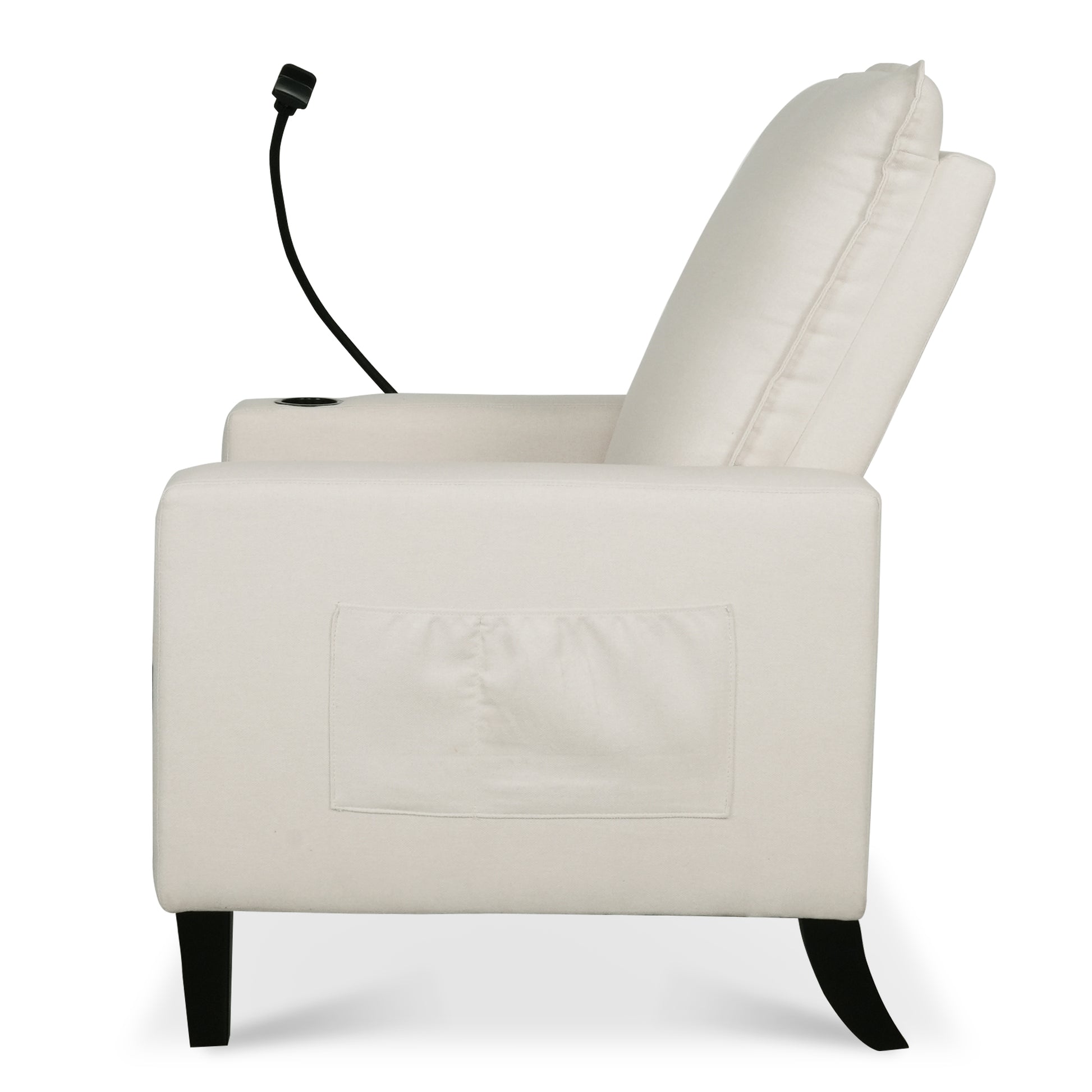 Recliner Chairs For Adults, Adjustable Recliner Sofa With Mobile Phone Holder & Cup Holder, Modern Reclining Chairs Fabric Push Back Recliner Chairs For Living Room, Bedroom, Beige Beige Foam Polyester