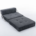 Folding Sofa Bed, Futon Sleeper Chair, Convertible Chair Floor Couch & Sleeping Mattress For Living Room, Guest Room, Home Office, Apartment, Small Space, Bed, Removable Back Cushion, Grey, 1 Seat Grey Chenille Primary Living Space Pillow Back Soft