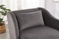 Modern Chaise Lounge Chair Velvet Upholstery Grey Grey Foam Velvet 1 Seat