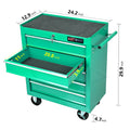 5 Drawers Multifunctional Tool Cart With Wheels Green Green Metal