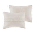 3 Piece Cotton Seersucker Comforter Set Ivory Cotton