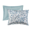 5 Piece Seersucker Duvet Cover Set With Throw Pillows Blue Polyester