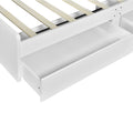 Twin Size Storage Platform Bed Frame With 4 Open Storage Shelves And 2 Storage Drawers,Led Light,White White Solid Wood Mdf