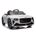 12V Battery Powered Ride On Car For Kids, Licensed Bentley Bacalar, Remote Control Toy Vehicle With Music Player, Led Light, 2 Driving Modes White Polypropylene