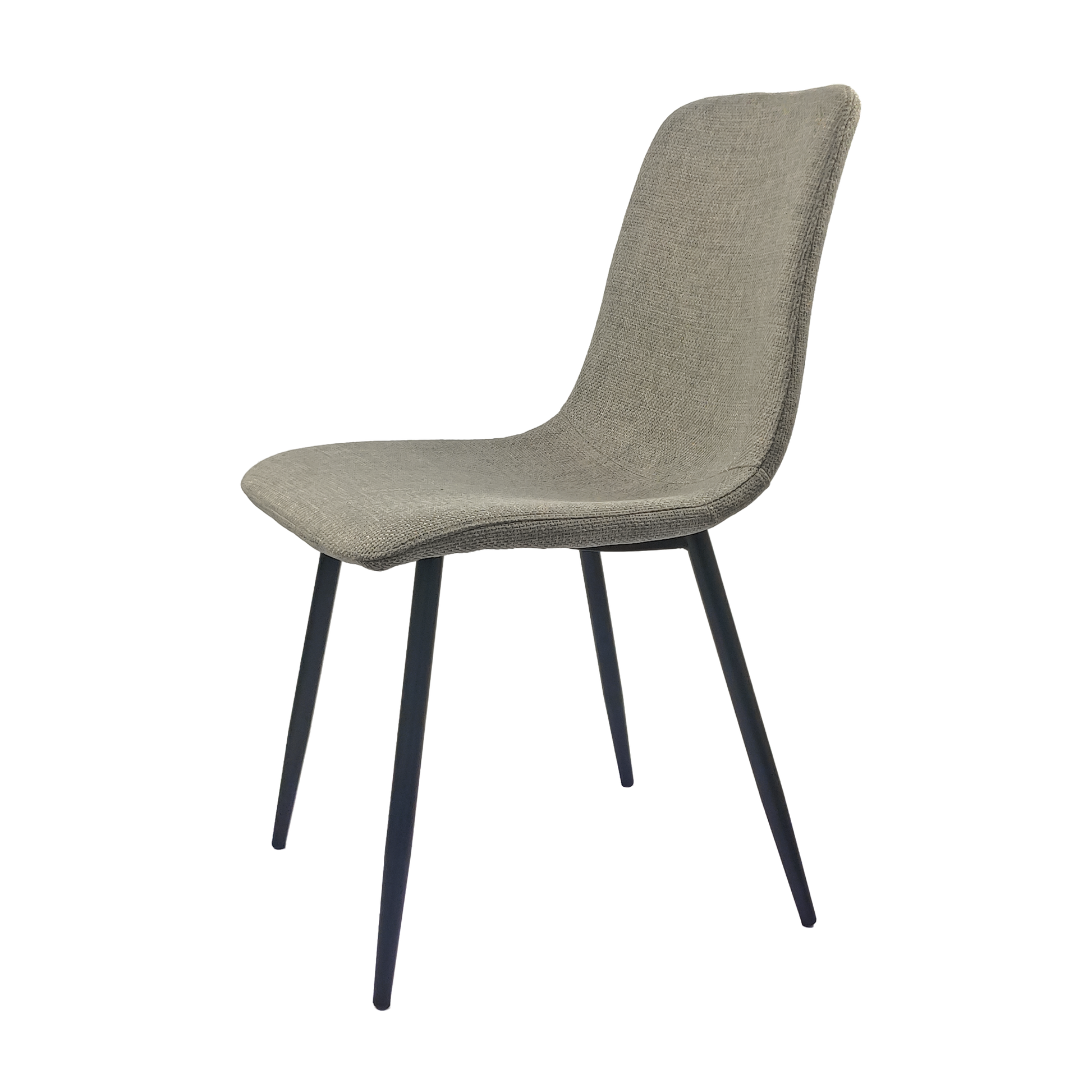Mdf Wood Colour Dining Table And Modern Dining Chairs Set Of 4, Mid Century Wooden Kitchen Table Set, Metal Base & Legs, Dining Room Table And Linen Chairs Natural Grey Kitchen Mid Century Modern Mdf