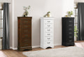 Traditional Design Louis Phillippe Style 1Pc Lingerie Chest Of 7X Drawers Black Finish Hidden Drawers Wooden Furniture Black Wood