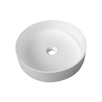 Fs103A 415 Solid Surface Basin With Chromium Drain White Luxury,Modern,Traditional Solid Surface Solid Surface