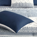 3 Piece Cotton Comforter Set With Chenille Tufting Navy Cotton