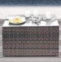 Fully Assembled Coffee Table Brown Brown Modern Wicker