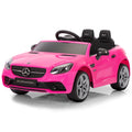 12V Kids Slc300 Ride On Toy Car, Electric Battery Powered Vehicles With Led Lights, Horn, For Children 3 6 Pink Polypropylene