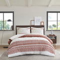 3 Piece Cotton Duvet Cover Set With Chenille Tufting Auburn Cotton