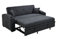 75 Inch 3 In 1 Convertible Modern Sofa With Convenient Pull Out Bed,Reclining Backrest, Cup Holders,Pillows And Pockets, Futon Couches For Living Room Apartment Office,Dark Blue Light Brown Wood Primary Living Space Heavy Duty Eucalyptus 3 Seat Dark Blue
