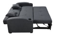 75 Inch 3 In 1 Convertible Modern Sofa With Convenient Pull Out Bed,Reclining Backrest, Cup Holders,Pillows And Pockets, Futon Couches For Living Room Apartment Office,Dark Blue Light Brown Wood Primary Living Space Heavy Duty Eucalyptus 3 Seat Dark Blue