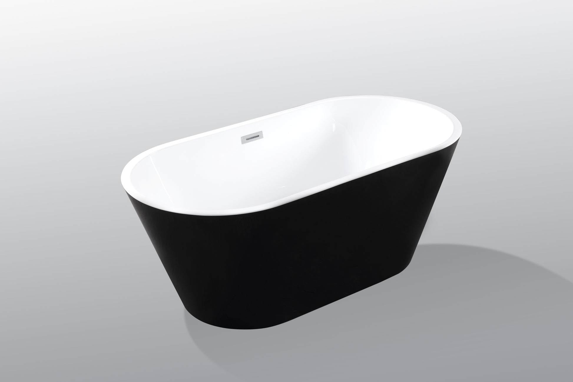 59" Acrylic Freestanding Bathtub Acrylic Soaking Tubs, Black Bathtub, Oval Shape Black Freestanding Bathtub With Chrome Overflow And Pop Up Drain Black White Oval Bathroom Freestanding Tubs Polished 61 69 In Contemporary Soaking Center Acrylic Acrylic