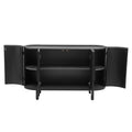 Curved Design Light Luxury Sideboard With Adjustable Shelves,Suitable For Living Room,Study And Entrance Walnut Mdf