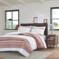 3 Piece Cotton Duvet Cover Set With Chenille Tufting Auburn Cotton