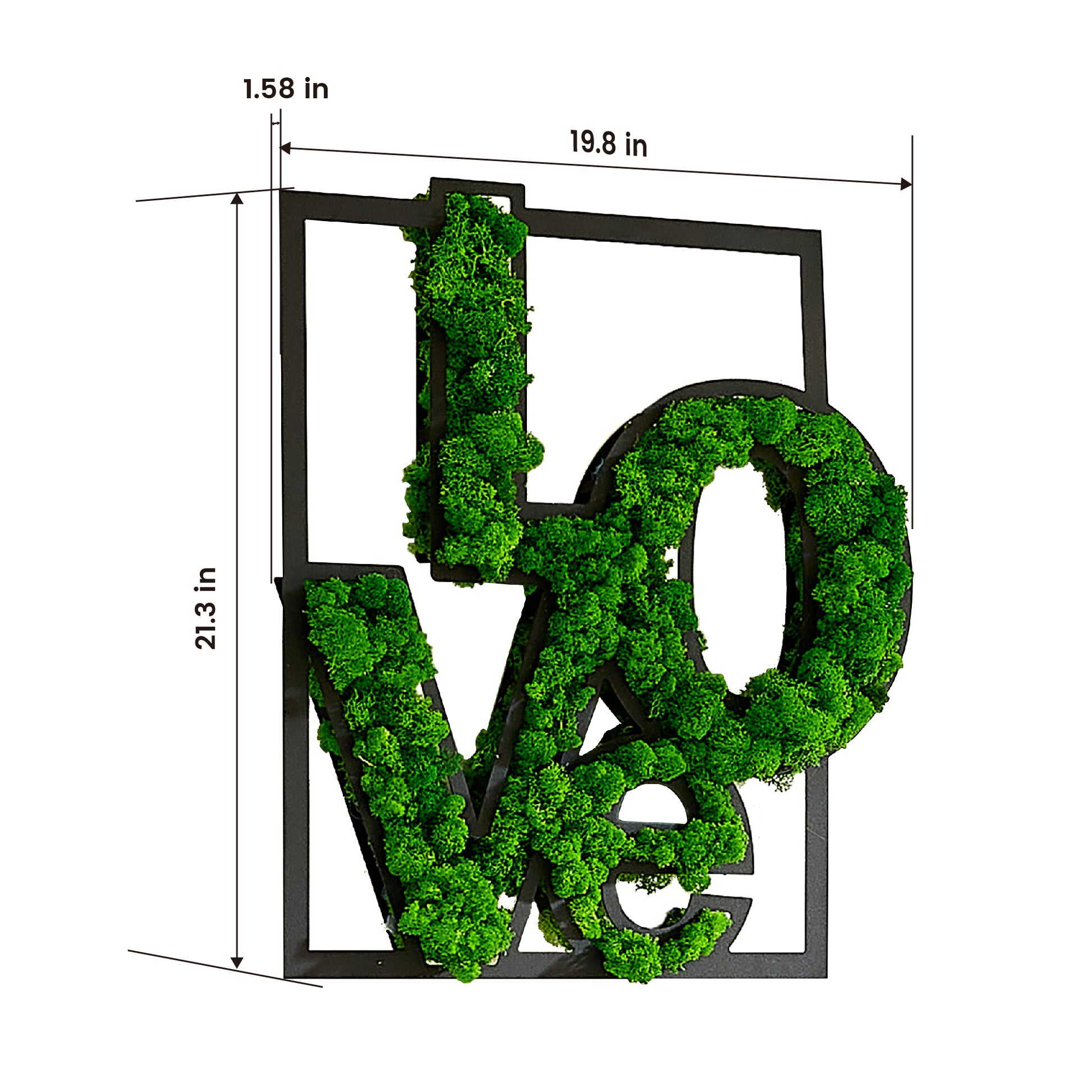 Moss Letter Metal Wall Art Green Iron