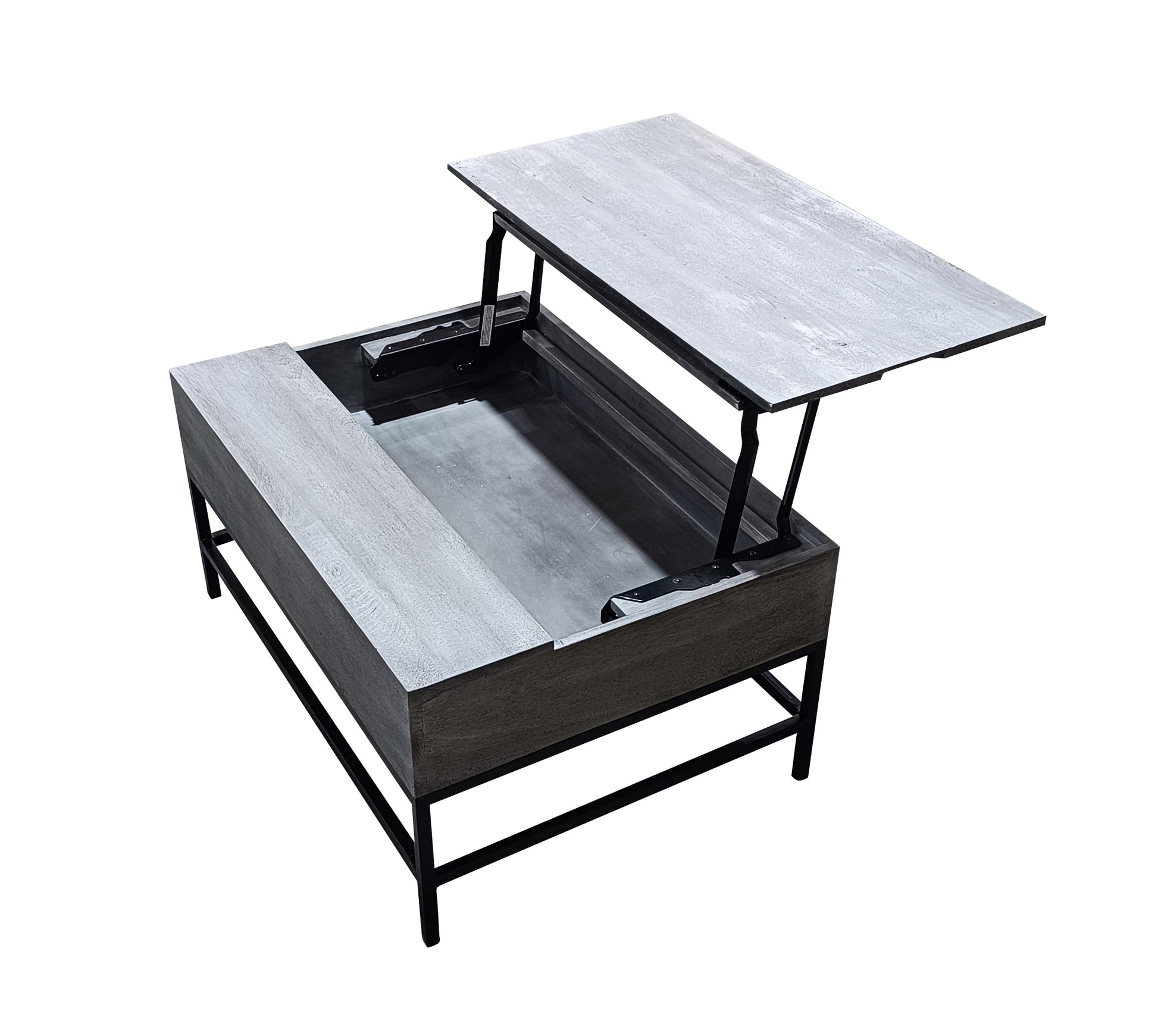 T1105 05 Gray Lift Top Coffee Table Grey Primary Living Space Contemporary,Modern Rectangular Open Storage Coffee & End Tables Metal & Wood Wood