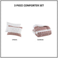 3 Piece Cotton Comforter Set With Chenille Tufting Auburn Cotton