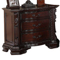 1Pc Traditional Nightstand End Table With Three Storage Drawers Brown Cherry Decorative Drawer Pulls Solid Wood Bedroom Furniture Brown 3 Drawers Bedside Cabinet Espresso Solid Wood