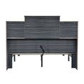 Queen Size Storage Platform Bed Frame With 4 Open Storage Shelves And Usb Charging Design,Gray Gray Solid Wood Mdf