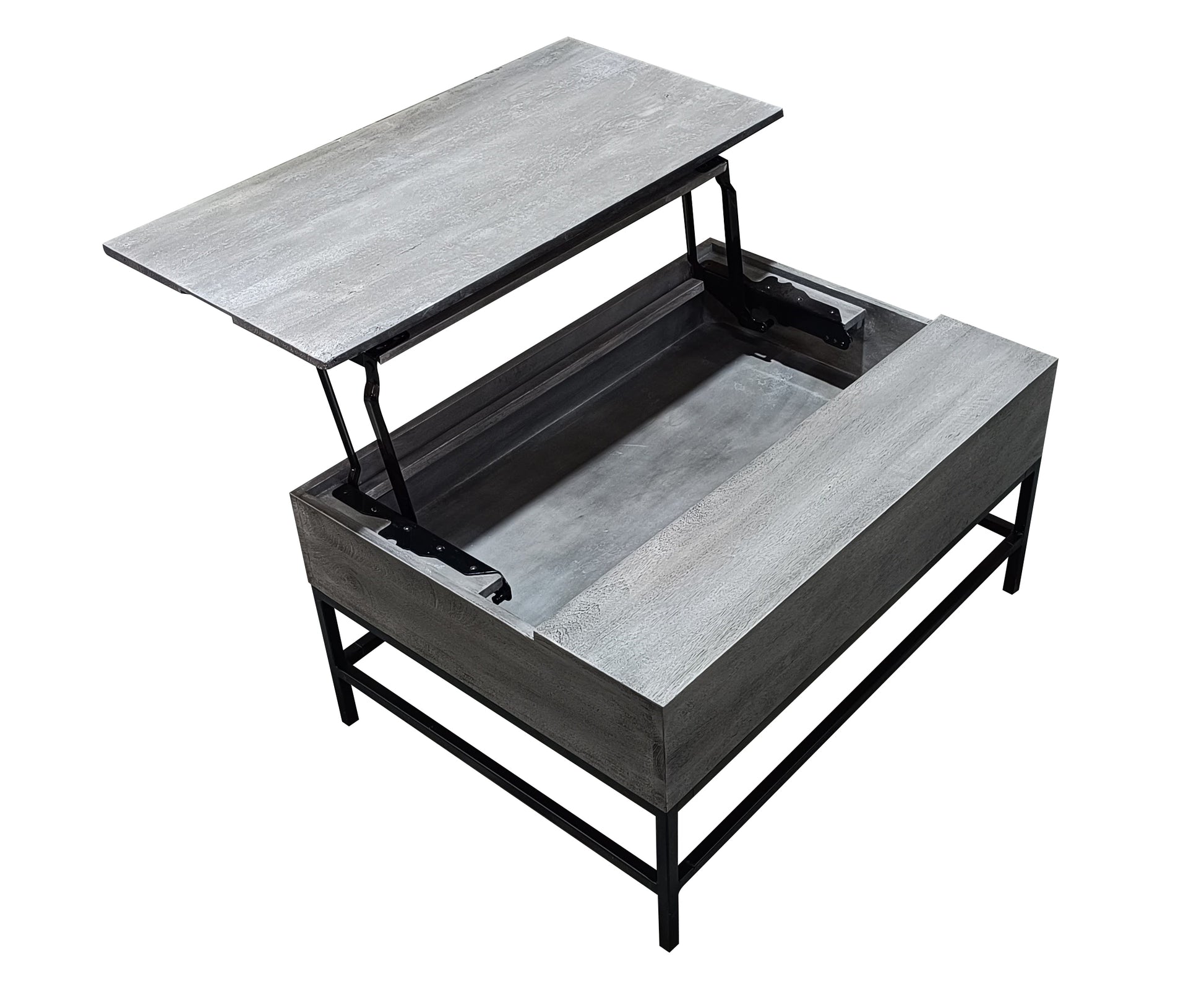 T1105 05 Gray Lift Top Coffee Table Grey Primary Living Space Contemporary,Modern Rectangular Open Storage Coffee & End Tables Metal & Wood Wood