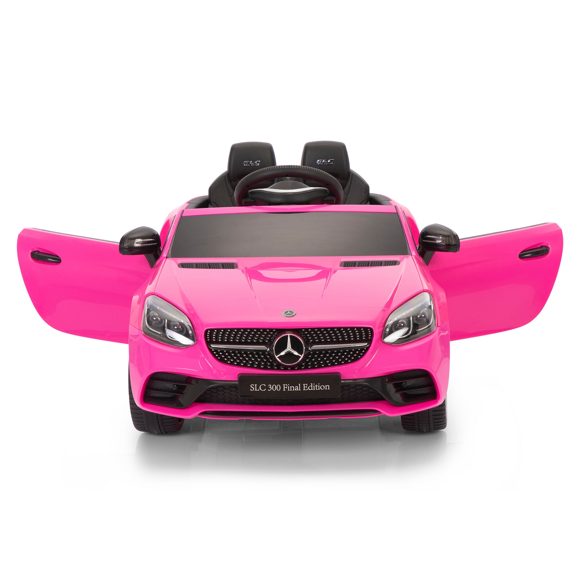 12V Kids Slc300 Ride On Toy Car, Electric Battery Powered Vehicles With Led Lights, Horn, For Children 3 6 Pink Polypropylene