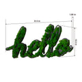 Hello Letter Art Moss Wall Decor Green Iron